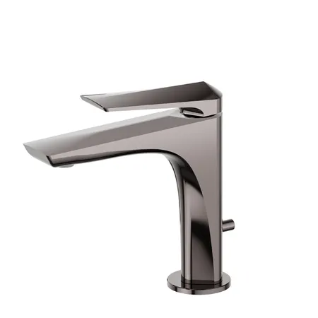 Newform Delta Zero Смеситель для раковины, 1 отв., с донным клапаном, цвет: PVD gun metal