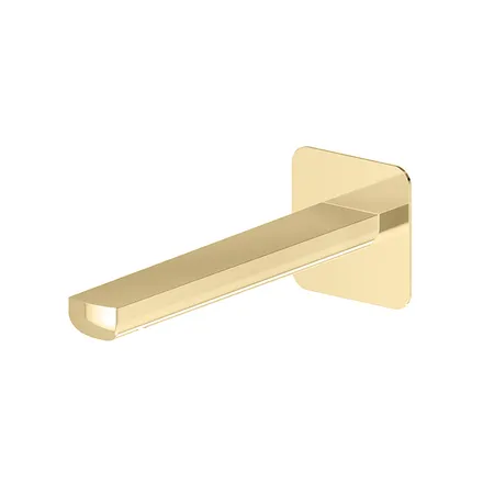Newform Haka Излив для раковины 18.9см., настенный, с подключением на 1/2”, цвет: PVD brushed gold