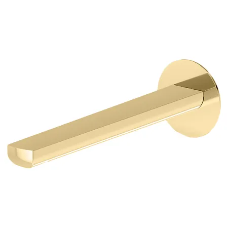 Newform Haka Излив для раковины 22.9см., настенный, с подключением на 1/2”, цвет: PVD brushed gold