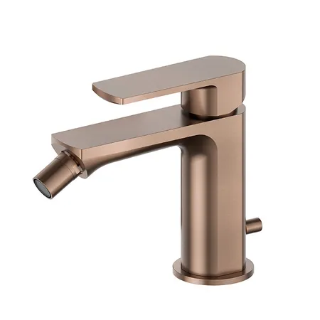 Newform Haka Смеситель для биде, 1 отв., с донным клапаном, цвет: PVD brushed copper bronze