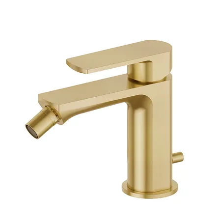 Newform Haka Смеситель для биде, 1 отв., с донным клапаном, цвет: PVD brushed gold