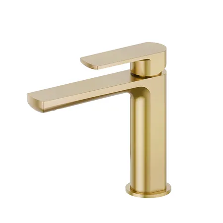 Newform Haka Смеситель для раковины, 1 отв., без донного клапана, цвет: PVD brushed gold