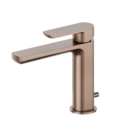 Newform Haka Смеситель для раковины, 1 отв., с донным клапаном, цвет: PVD brushed copper bronze