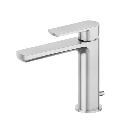 Newform Haka Смеситель для раковины, 1 отв., с донным клапаном, цвет: PVD brushed stainless steel