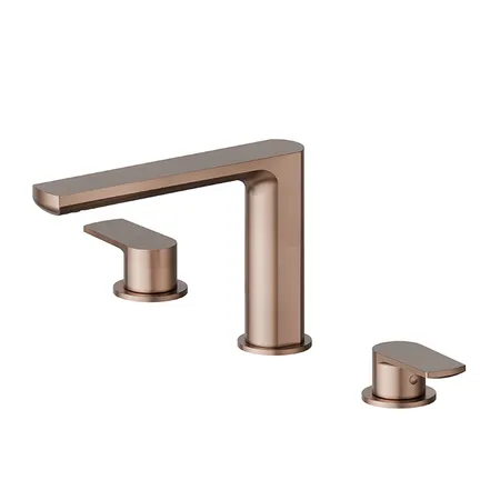 Newform Haka Смеситель для раковины, 3 отв., без донного клапана, цвет: PVD brushed copper bronze