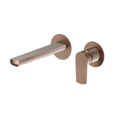 Newform Haka Смеситель для раковины, настенный, без донного клапана, цвет: PVD brushed copper bronze