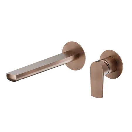 Newform Haka Смеситель для раковины, настенный, без донного клапана, цвет: PVD brushed copper bronze
