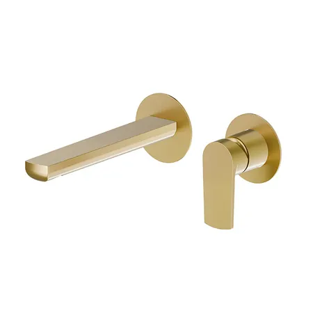 Newform Haka Смеситель для раковины, настенный, без донного клапана, цвет: PVD brushed gold