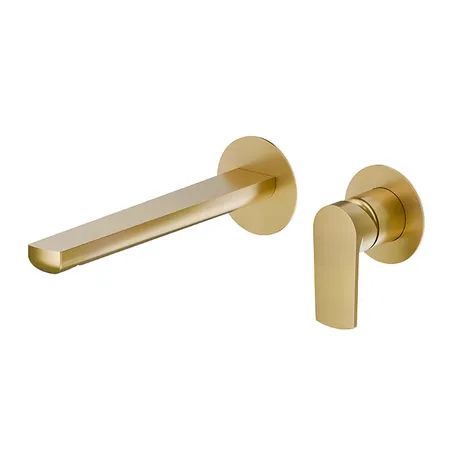 Newform Haka Смеситель для раковины, настенный, без донного клапана, цвет: PVD brushed gold