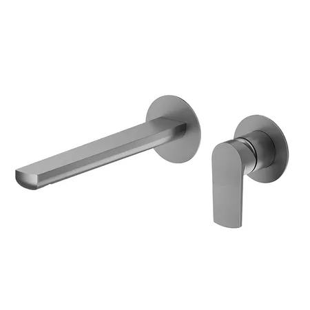 Newform Haka Смеситель для раковины, настенный, без донного клапана, цвет: PVD brushed gun metal