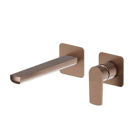 Newform Haka Смеситель для раковины, настенный, без донного клапана, цвет: PVD brushed copper bronze