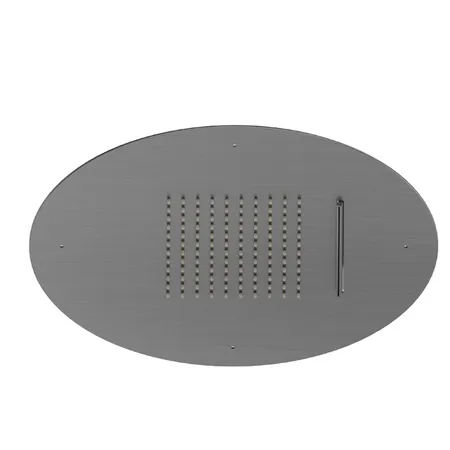 Newform Head Showers Верхний душ 40cм, потолочный, скрытый, дождь/водопад, цвет: PVD brushed gun metal