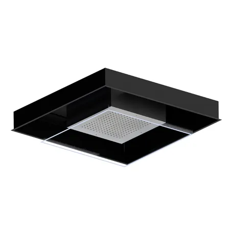 Newform Head Showers Верхний душ 74x74см, потолочный, скрытый, хромотерапия, цвет: brushed steel / черный