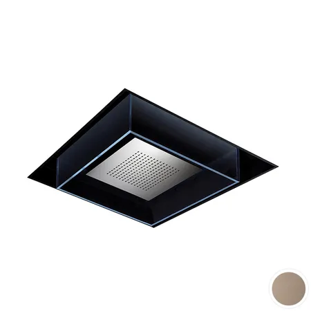 Newform Head Showers Верхний душ 74x74см, потолочный, скрытый, хромотерапия, цвет: copper glossy / черный