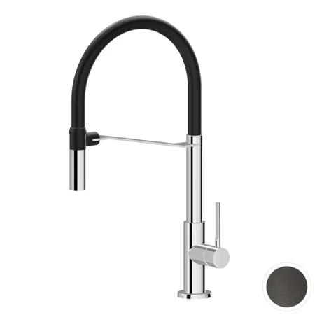 Newform Maki Смеситель для кухни, 1 отв., цвет: Brushed gun metal/Matt black