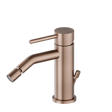 Newform X-STEEL 316 Смеситель для биде на 1 отв.,  с донным клапаном, излив 13.4см.,цвет: PVD Brushed copper bronze