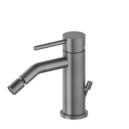 Newform X-STEEL 316 Смеситель для биде на 1 отв.,  с донным клапаном, излив 13.4см.,цвет: PVD Brushed gun metal