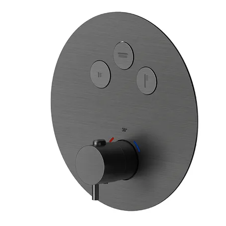 Newform X-STEEL 316 Смеситель для душа, встраиваемый, термостатический, на 3 источника, с кнопками, цвет: PVD Brushed gun metal