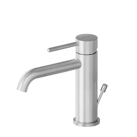 Newform X-STEEL 316 Смеситель для раковины на 1 отв.,  с донным клапаном, излив 14.5см., цвет: нержавеющая сталь