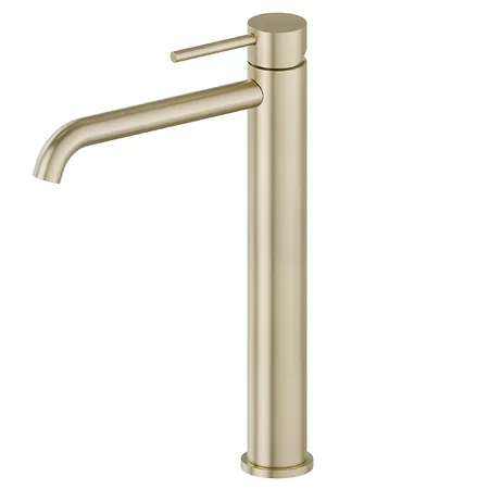 Newform X-STEEL 316 Смеситель для раковины на 1 отв., высокий, без донного клапана, излив 19см., цвет: PVD Brushed pale gold
