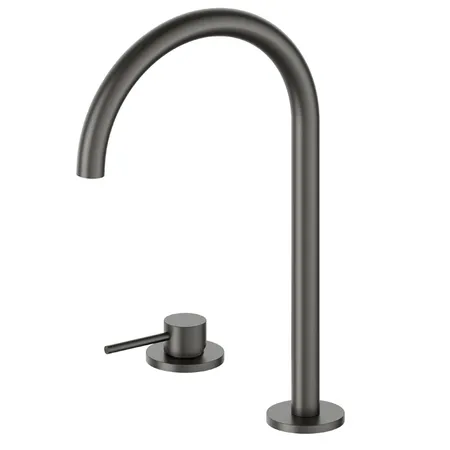 Newform XT Смеситель для раковины, 2 отв., высокий, поворотный излив, цвет: carbon satin