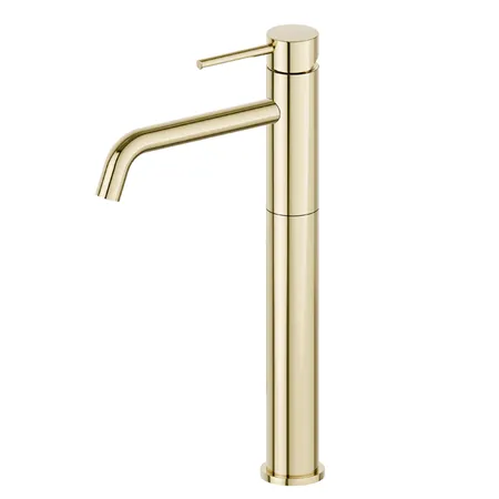 Newform XT Смеситель для раковины, 1 отв., высокий, длинный излив, цвет: carbon satin PVD glossy gold