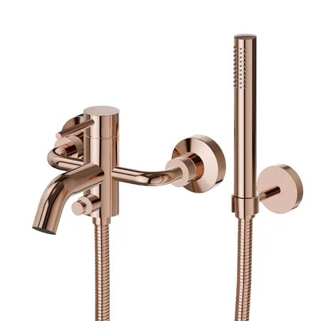 Newform XT Смеситель для ванны, с ручным душем и гибким шлангом, цвет: PVD copper bronze
