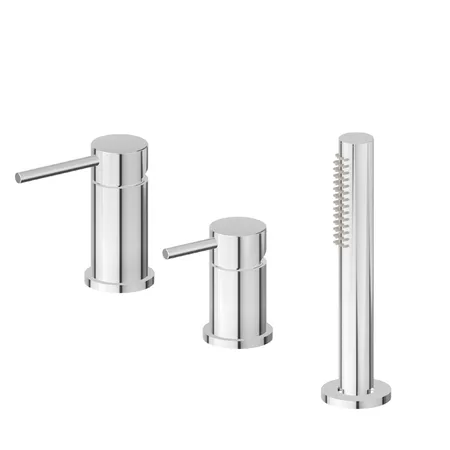 Newform XT Смеситель на борт ванны, 3 отв., с ручным душем, цвет: set хром