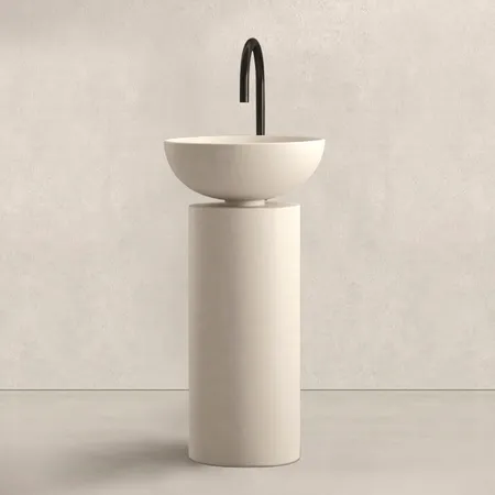 Noorth milldue edition SABA 45 Раковина напольная Ø45x90см, слив в стену, без отв., цвет: Caolino