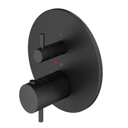 Plumberia Selection PSBOX Смеситель для душа, встраиваемый, термостатический, на 3 выхода, цвет: черный матовый