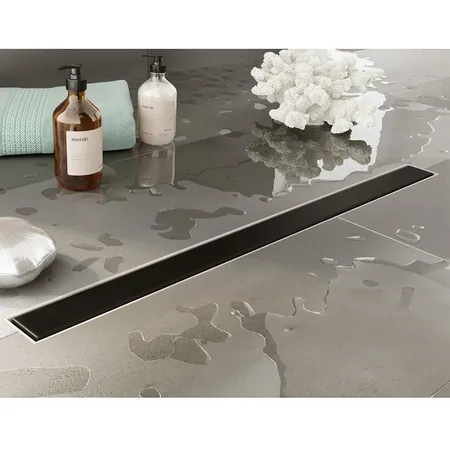 Plumberia Selection Трап душевой PS MODULAR 4x70 2устор. накладка из нерж.стали, комбинир.затвор с горизонт. Выпуском Ду 50мм,40л/мин, цвет: черный матовый