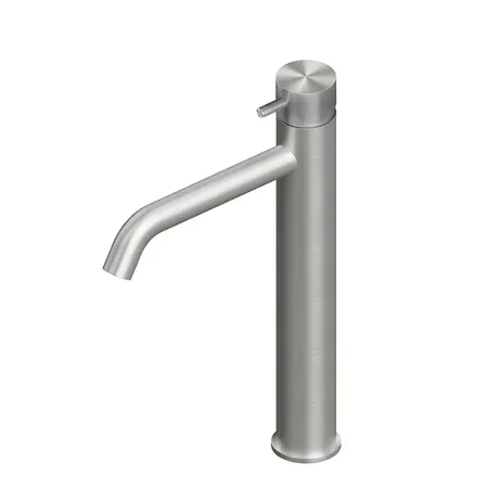 QuadroDesign Source Смеситель для раковины, высокий, 1 отв., цвет: Brushed Stainless Steel