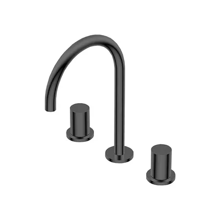 Ritmonio Diametro35 S Смеситель для раковины, на 3 отв., цвет: Brushed Black Chrome