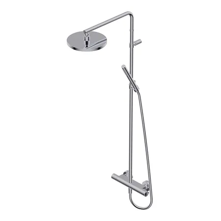 Ritmonio Shower column sets Душевая стойка, с термостатическим смесителем верхним душем из латуни D-20см., ручным душем, цвет: Brushed
