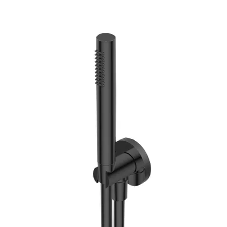 Ritmonio Shower kits Душевой гарнитур, с угловым соединением, из латуни, со шлангом 150см., и держателем, цвет: Brushed Black Chrome