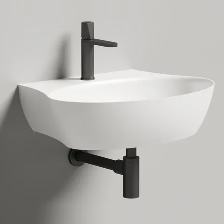 Salini Alda Wall 01 Раковина 58х45х15см., с 1 отв., сифон, слив-пер, мат-л: S-Sense, цвет: белый глянцевый