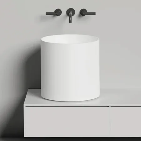 Salini Armonia Раковина 45x45x45см., без отв., накладная, S-Sense, цвет: белый глянцевый