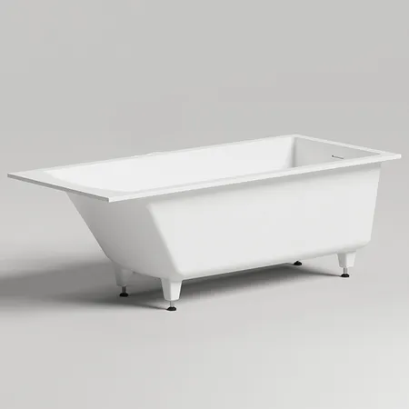 Salini Cascata KIT Ванна встраиваемая, с прямоугольной чашей, 170х75х60см, регулируемые ножки, донный клапан "Up&Down", сифон S-Sense, цвет: белый матовый