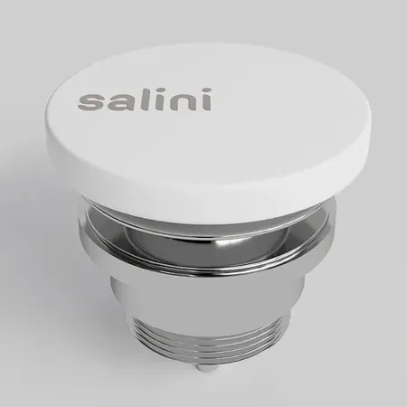 Salini D604 Донный клапан для раковины, фиксированный, S-Stone, цвет: белый матовый