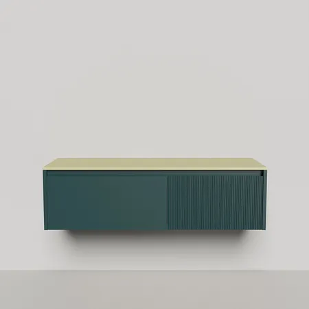 Salini Domino Тумба со столешницей, 140х50х40см., из S-Stone в сборе, крепеж; сифон; фасад: эмаль Ral6004, столешница: Ral1000