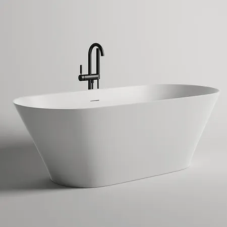 Salini Mona Ванна отдельностоящая 180x80x59.5cм, донный клапан "Up&Down", сифон, слив-перелив, S-Stone, цвет: белый матовый