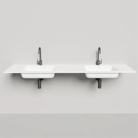 Salini Onda Раковина 180x50см, c 1 отв., c переливом, материал: S-Stone, цвет: белый матовый