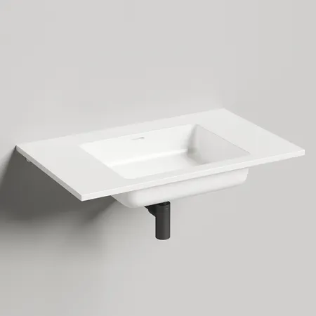 Salini Onda Раковина 80x50х16.3cм., без отв., c переливом, мат-л: S-Stone, цвет: белый матовый