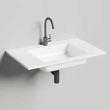 Salini Onda Раковина 80x50х16.3cм., с 1 отв., c переливом, мат-л: S-Stone, цвет: белый матовый