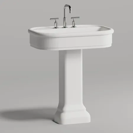 Salini Opera Раковина 75х50х16см., накладная, 3 отв., с пьедесталом, S-Sense, цвет: белый глянцевый