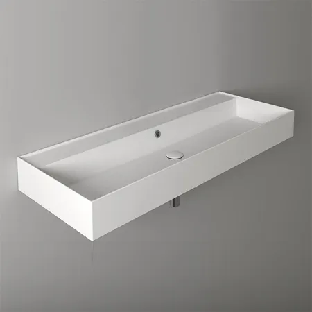 Simas Agile Раковина 121х46см., подвесная, без отв., без перелива, цвет: белый