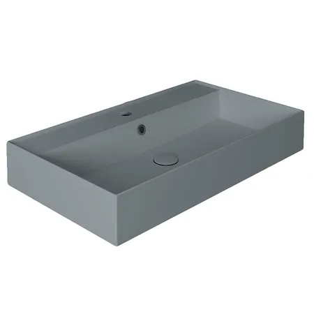 Simas Agile Раковина подвесная/накладная  81х46см., с 1 отв., с переливом, цвет: Cemento matt