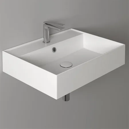 Simas Agile Раковина 61х46 см, 1 отв., подвесная/накладная, с переливом, цвет: белый