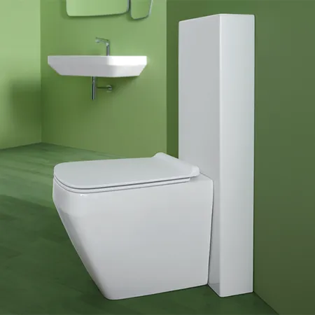 Simas Baden Baden Унитаз приставной безободковый 56х36 см, слив универсальный,  цвет: белый/хром