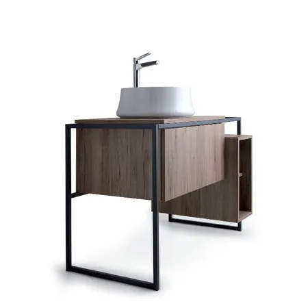 SIMAS Frame Комплект мебели с ящиком и открытым элементом, 105x57xh72см, напольный, Цвет: темный дуб
